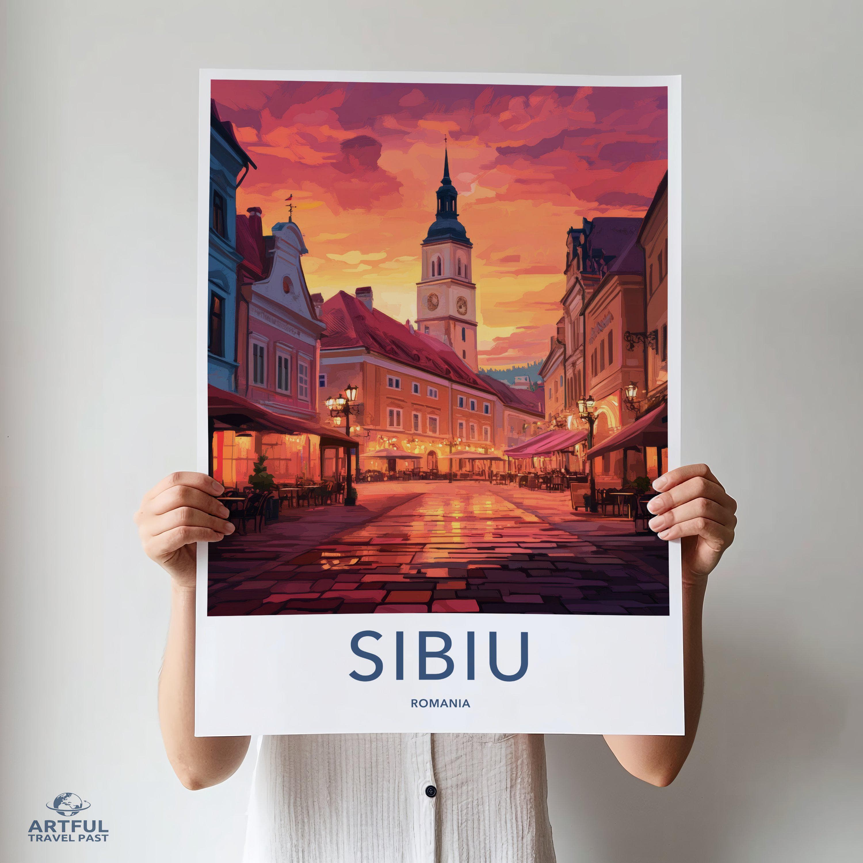 Sibiu Poster | Romania Wall Art | Europe Decor
