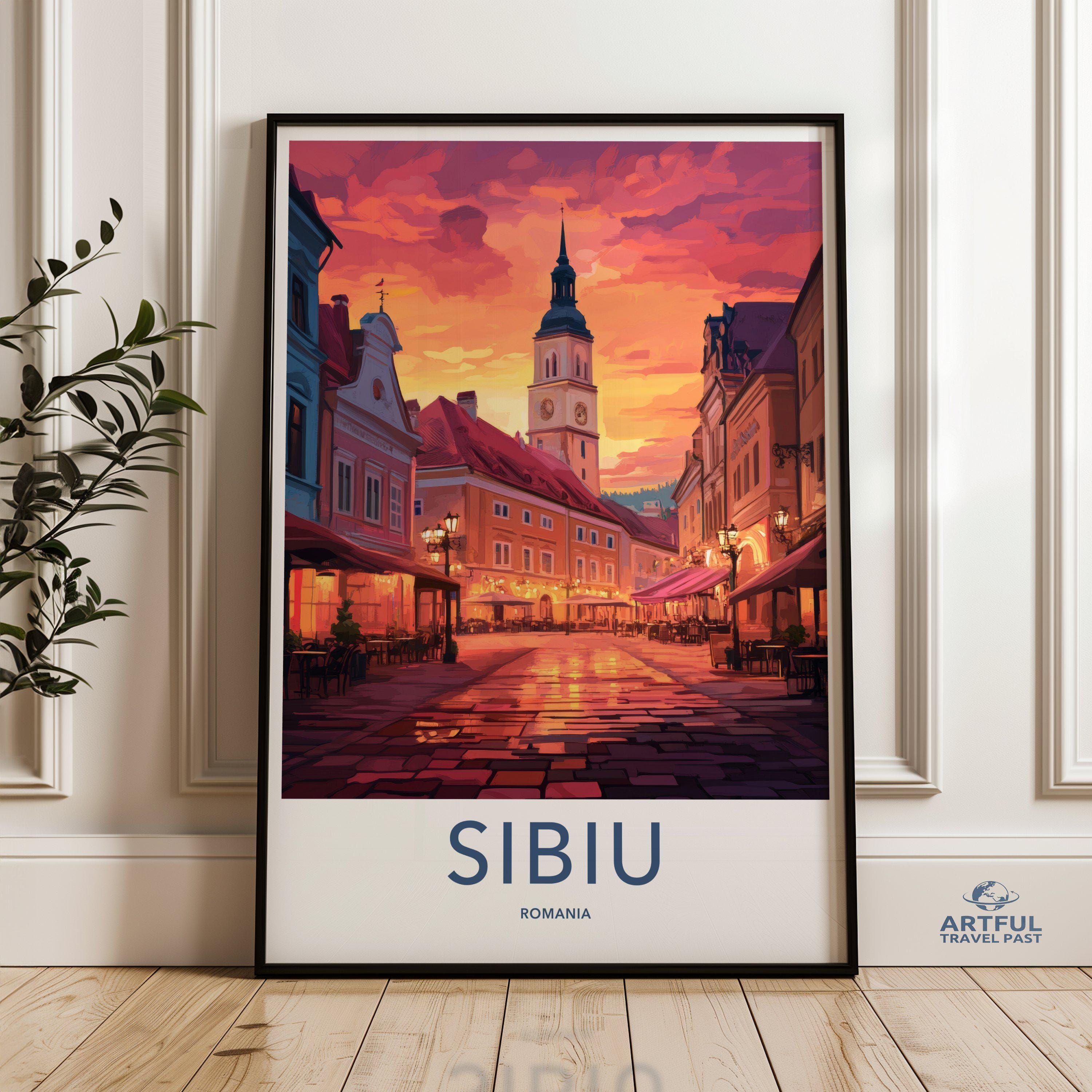 Sibiu Poster | Romania Wall Art | Europe Decor