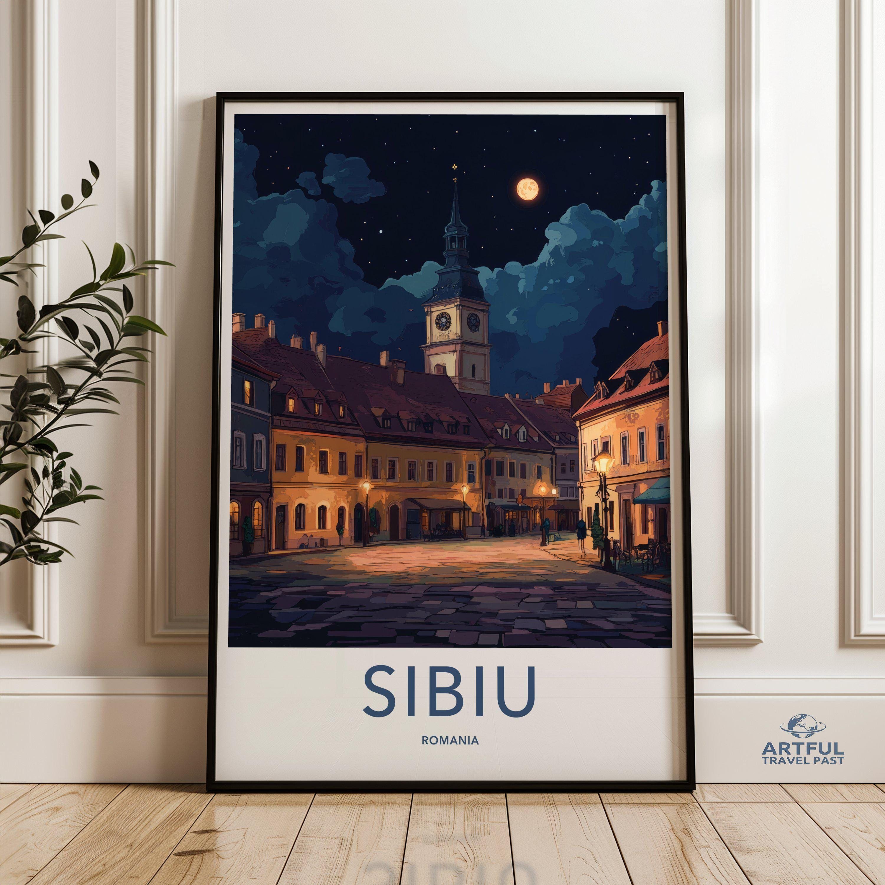 Sibiu Poster | Romania Wall Art | Europe Decor