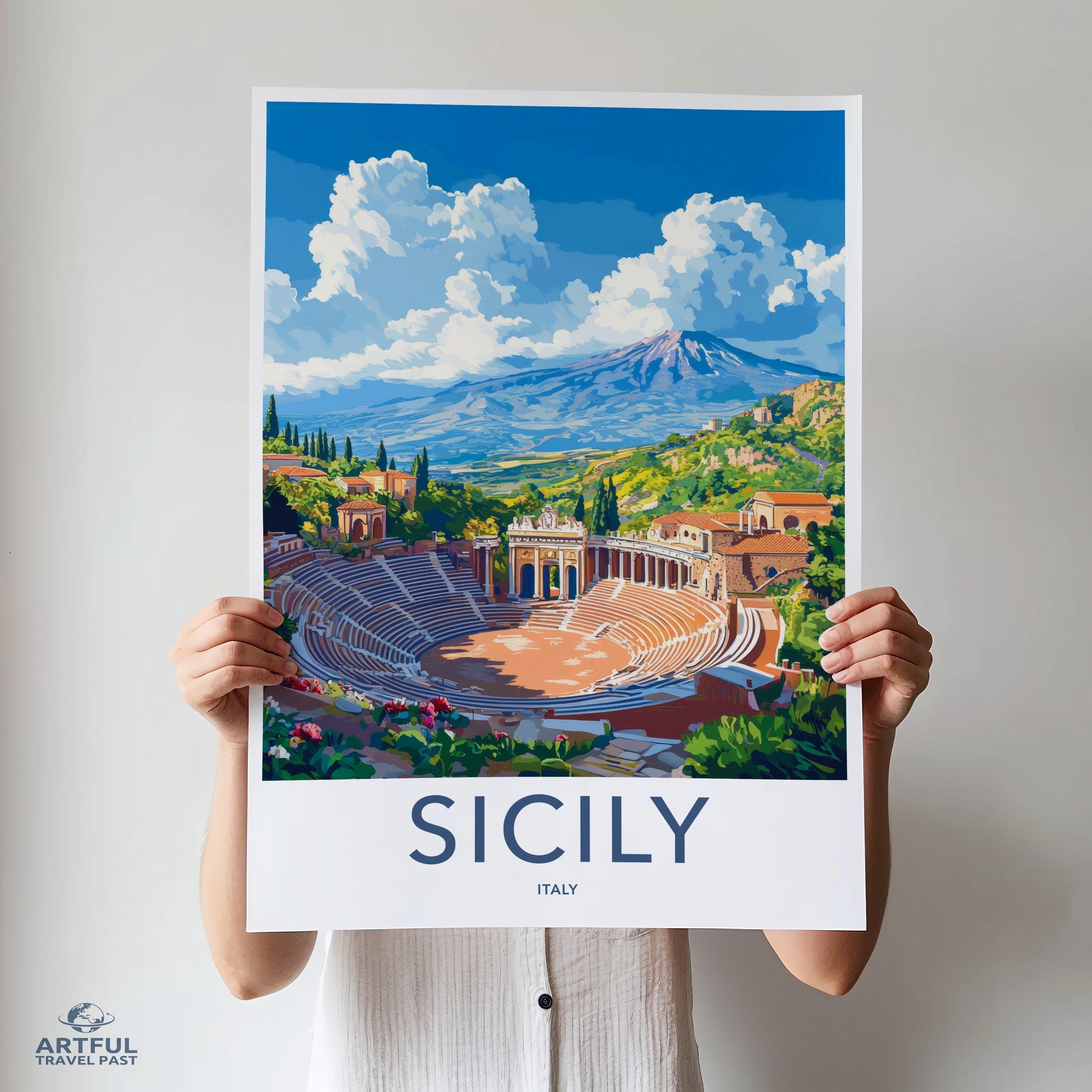 Sicily Poster | Italy Wall Art | Europe Decor