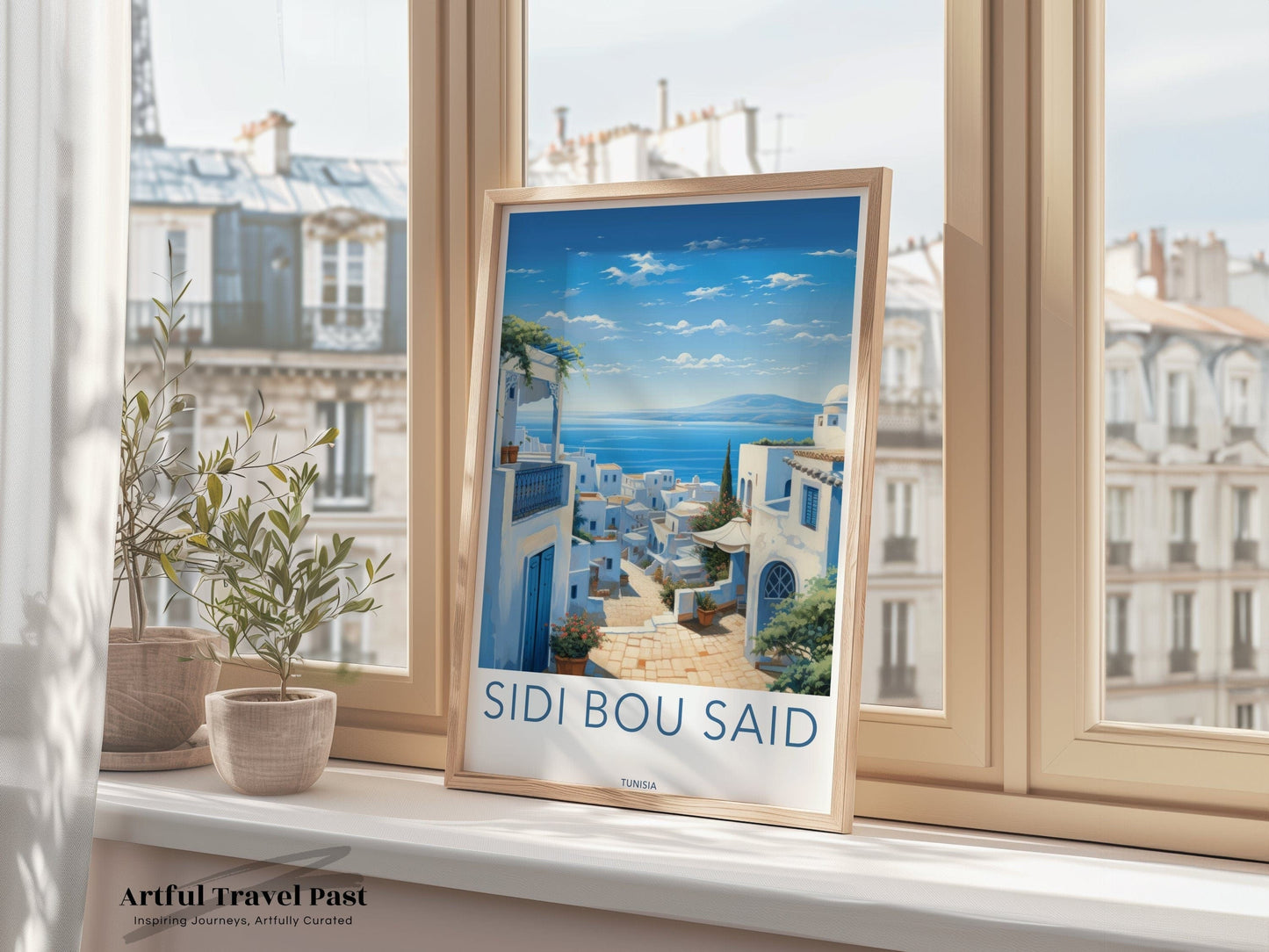 Sidi Bou Said Poster | Tunisia Decor | Africa Wall Art