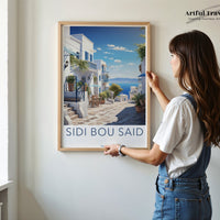 Sidi Bou Said Poster | Tunisia Wall Art | Africa Decor