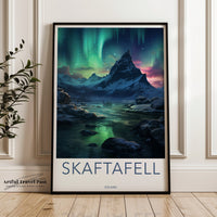 Skaftafell Poster | Aurora Borealis | Iceland Wall Art