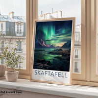 Skaftafell Poster | Iceland Wall Art | Northern Lights Art