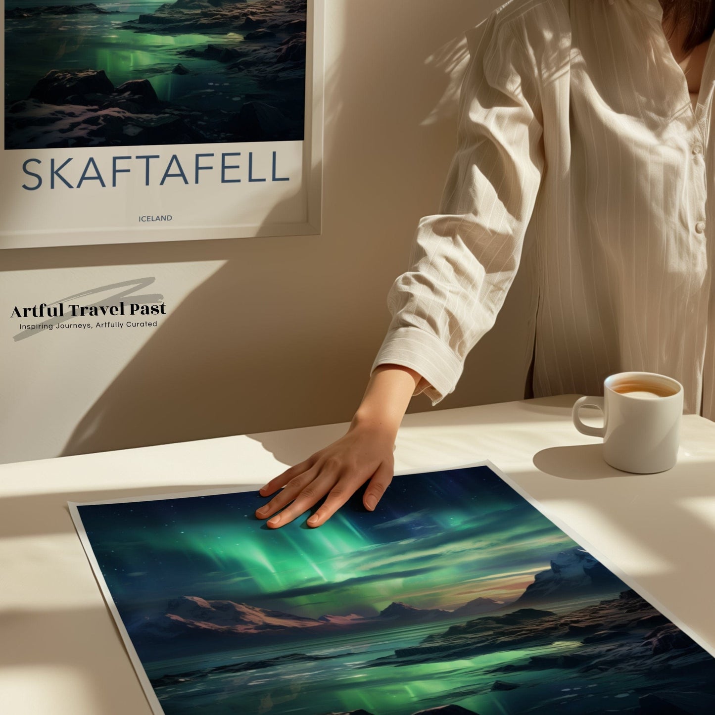 Skaftafell Poster | Iceland Wall Art | Northern Lights Art