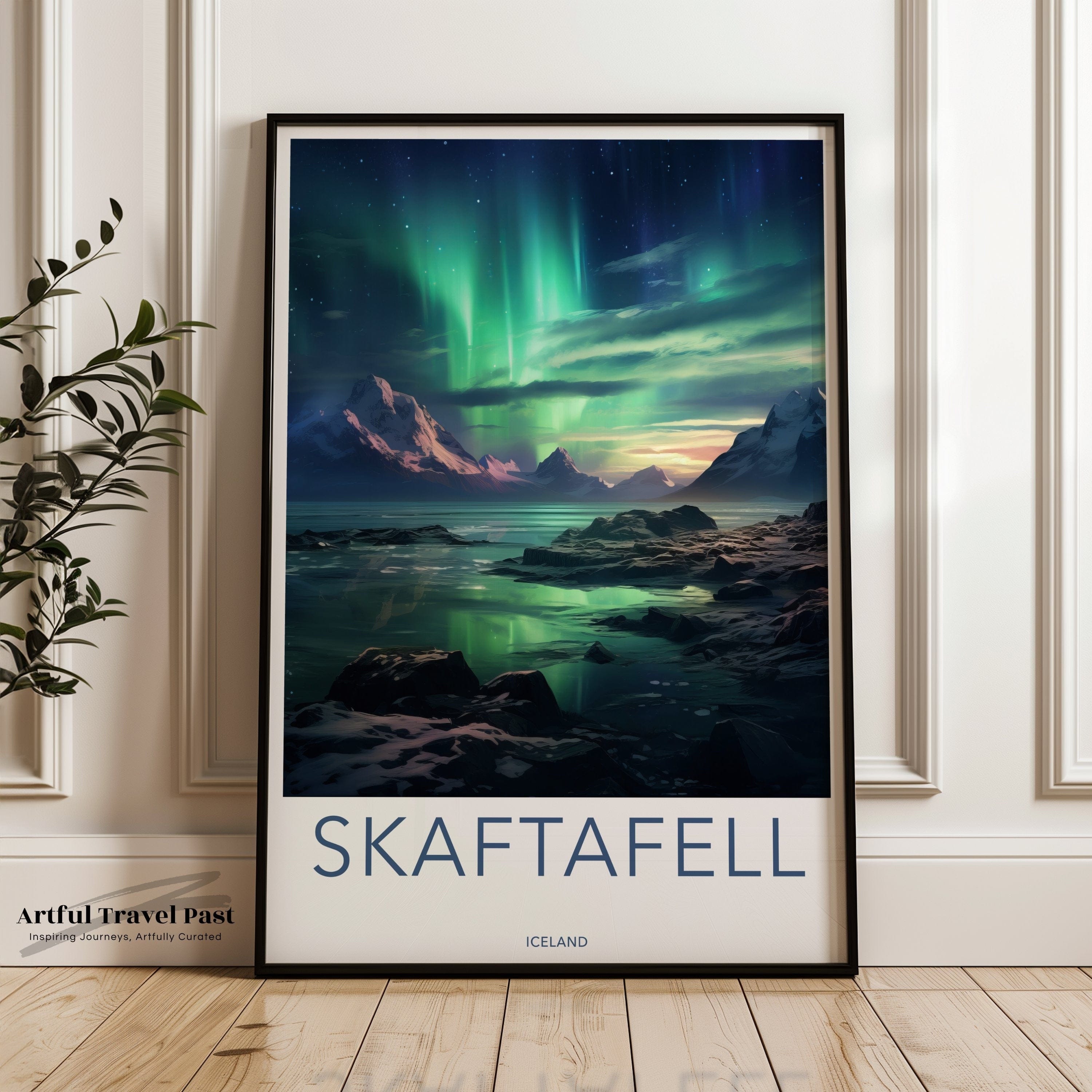Skaftafell Poster | Iceland Wall Art | Northern Lights Art
