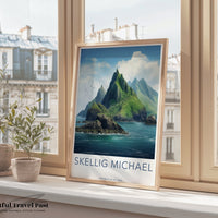 Skellig Islands Poster  | Ireland Wall Art | Europe Decor