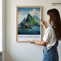 Skellig Islands Poster  | Ireland Wall Art | Europe Decor