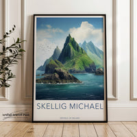 Skellig Islands Poster  | Ireland Wall Art | Europe Decor
