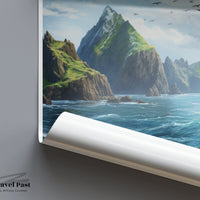 Skellig Islands Poster | Ireland Wall Art | Europe Decor