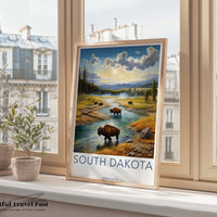 South Dakota Poster | South Dakota Wall Art | America Decor
