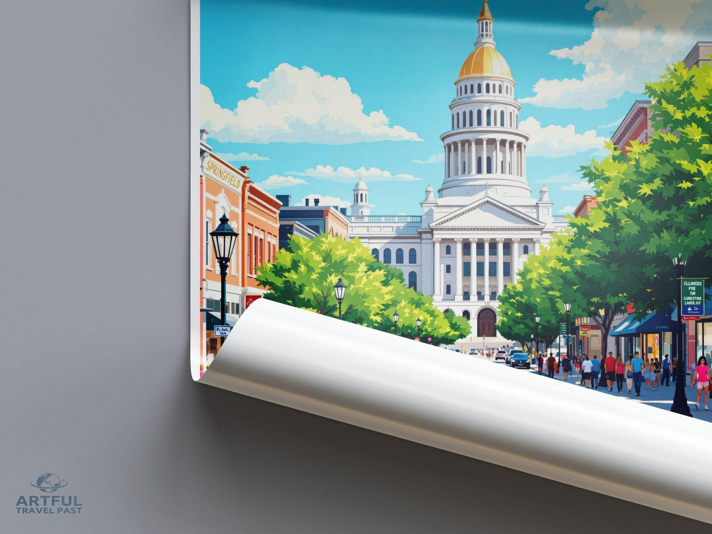 Springfield Poster | Illinois Wall Art | America Decor