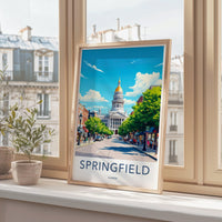 Springfield Poster | Illinois Wall Art | America Decor