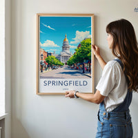 Springfield Poster | Illinois Wall Art | America Decor