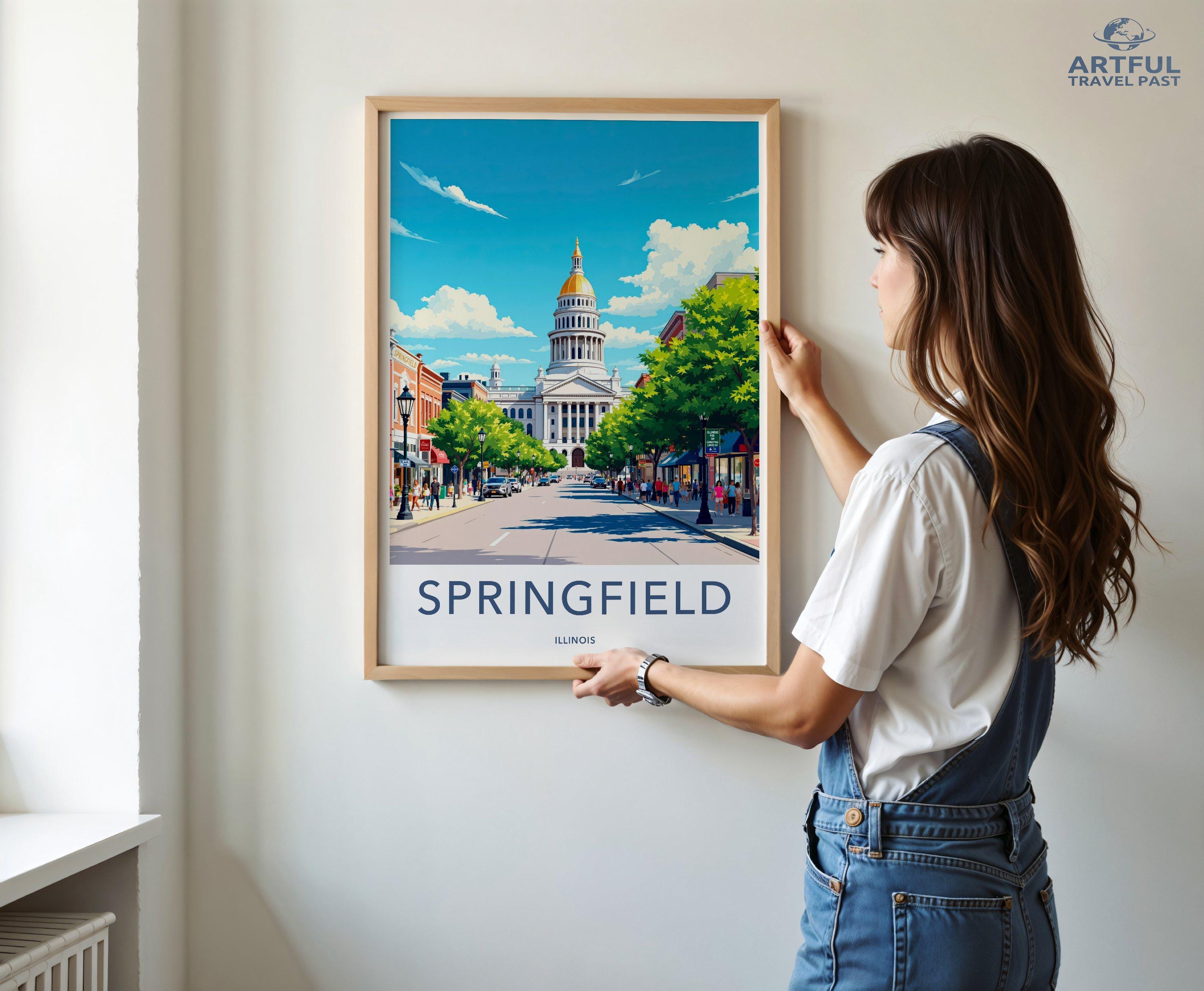 Springfield Poster | Illinois Wall Art | America Decor