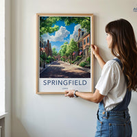 Springfield Poster | Illinois Wall Art | America Decor