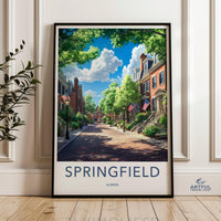 Springfield Poster | Illinois Wall Art | America Decor