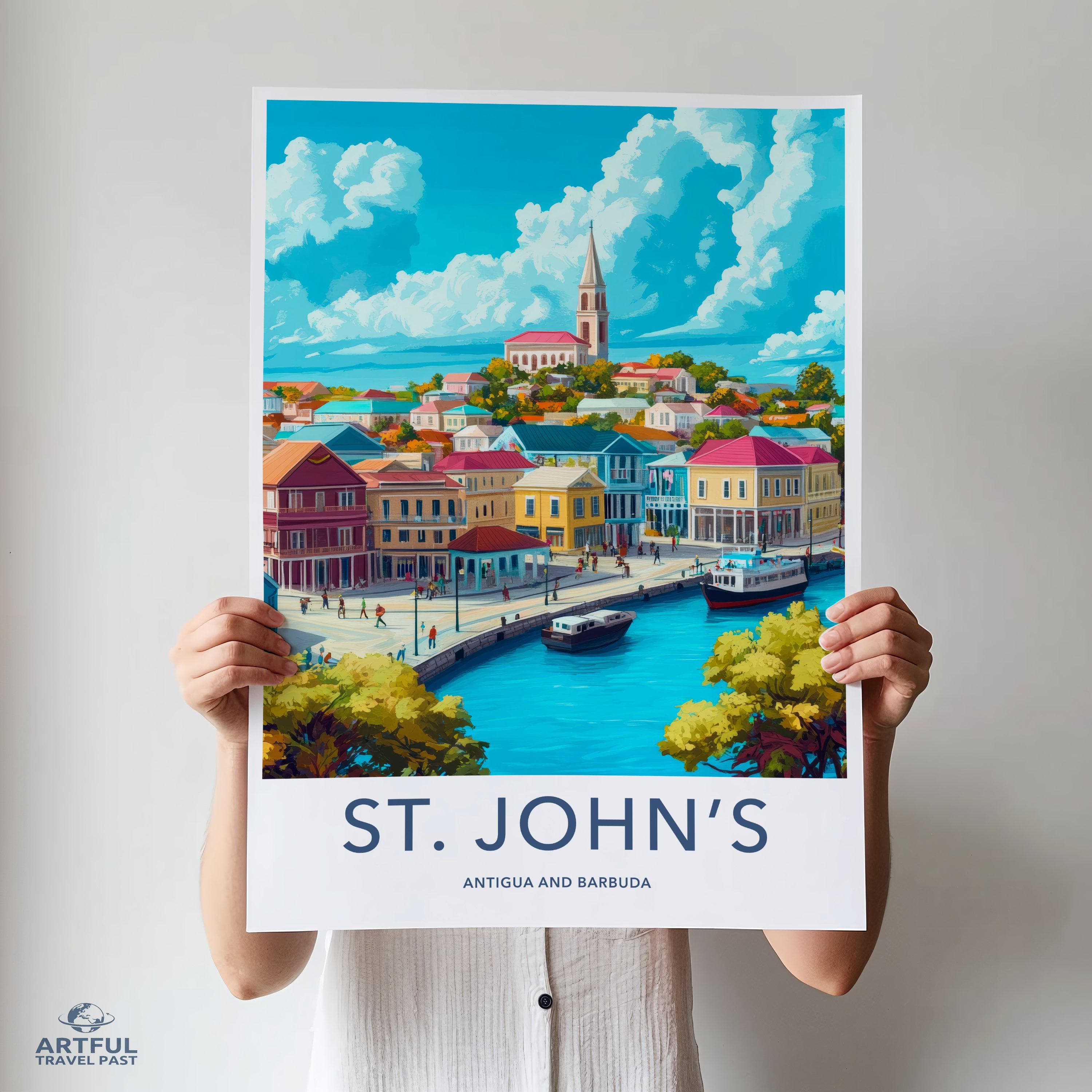 St. John’s Poster | Antigua and Barbuda Wall Art