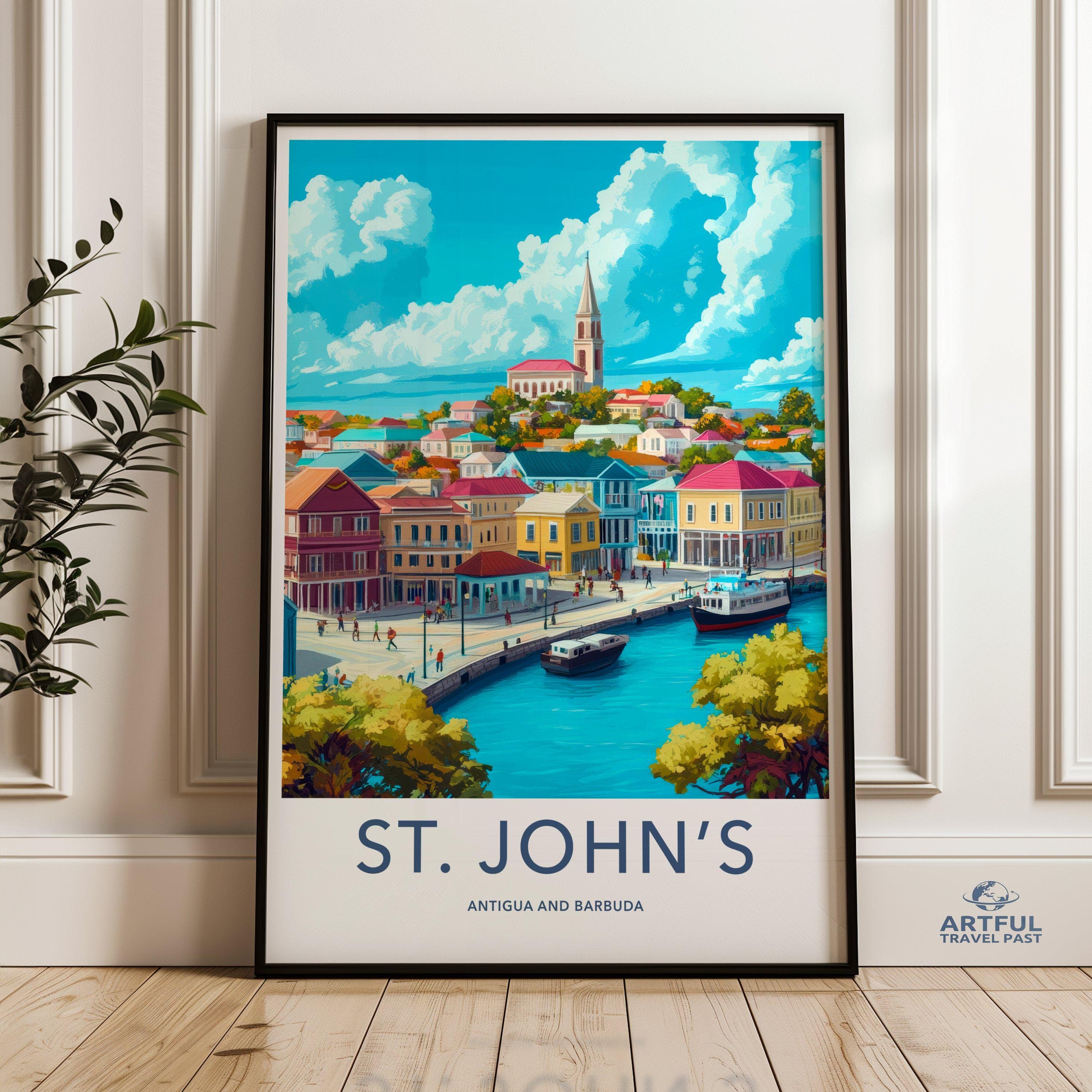 St. John’s Poster | Antigua and Barbuda Wall Art
