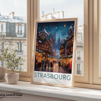 Strasbourg Market Poster | France Wall Art | Europe Decor