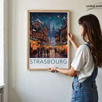 Strasbourg Market Poster | France Wall Art | Europe Decor