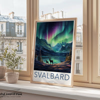 Svalbard Poster | Aurora Borealis Print | Norway Wall Art