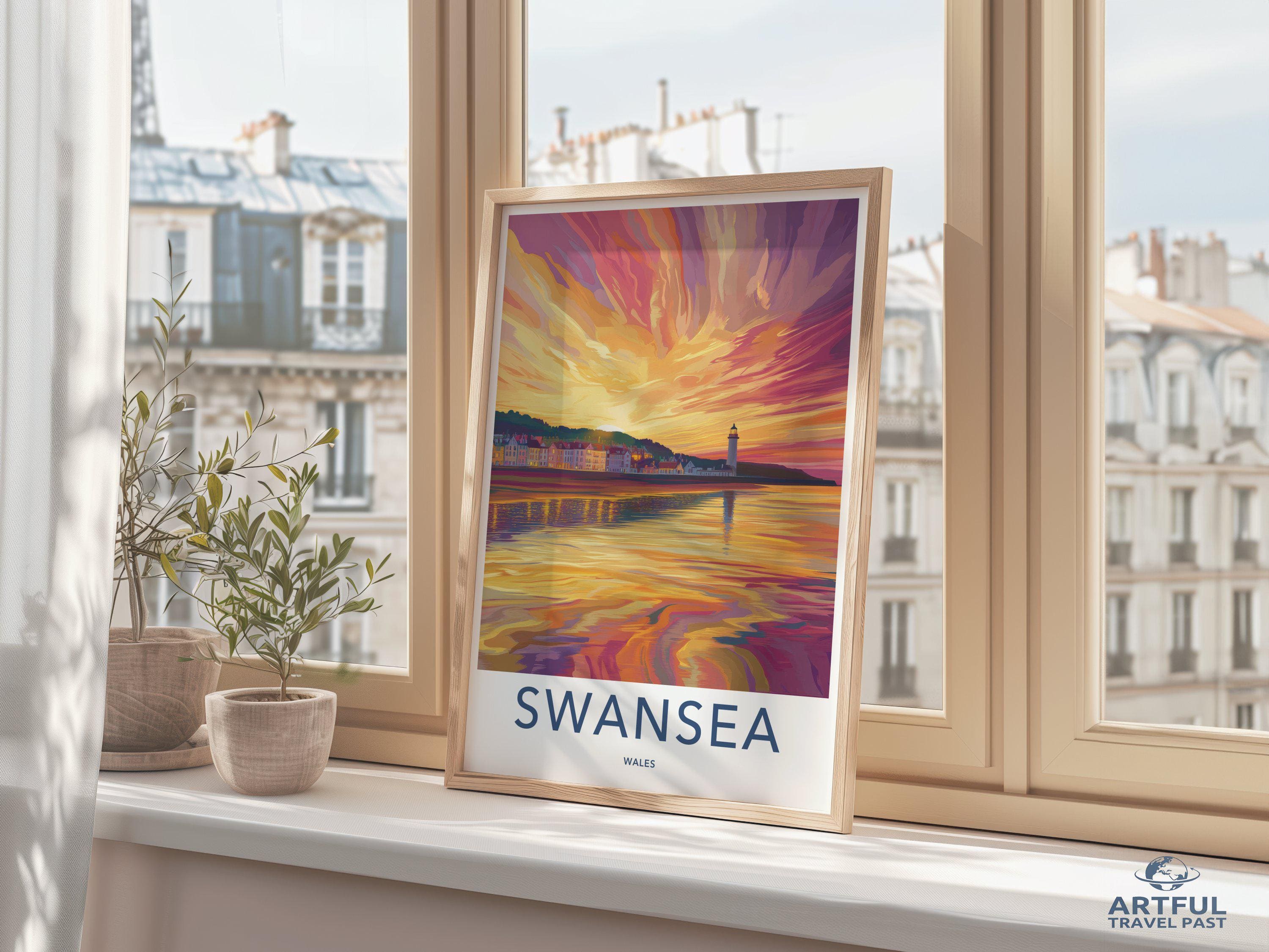 Swansea Poster - Wales Wall Art