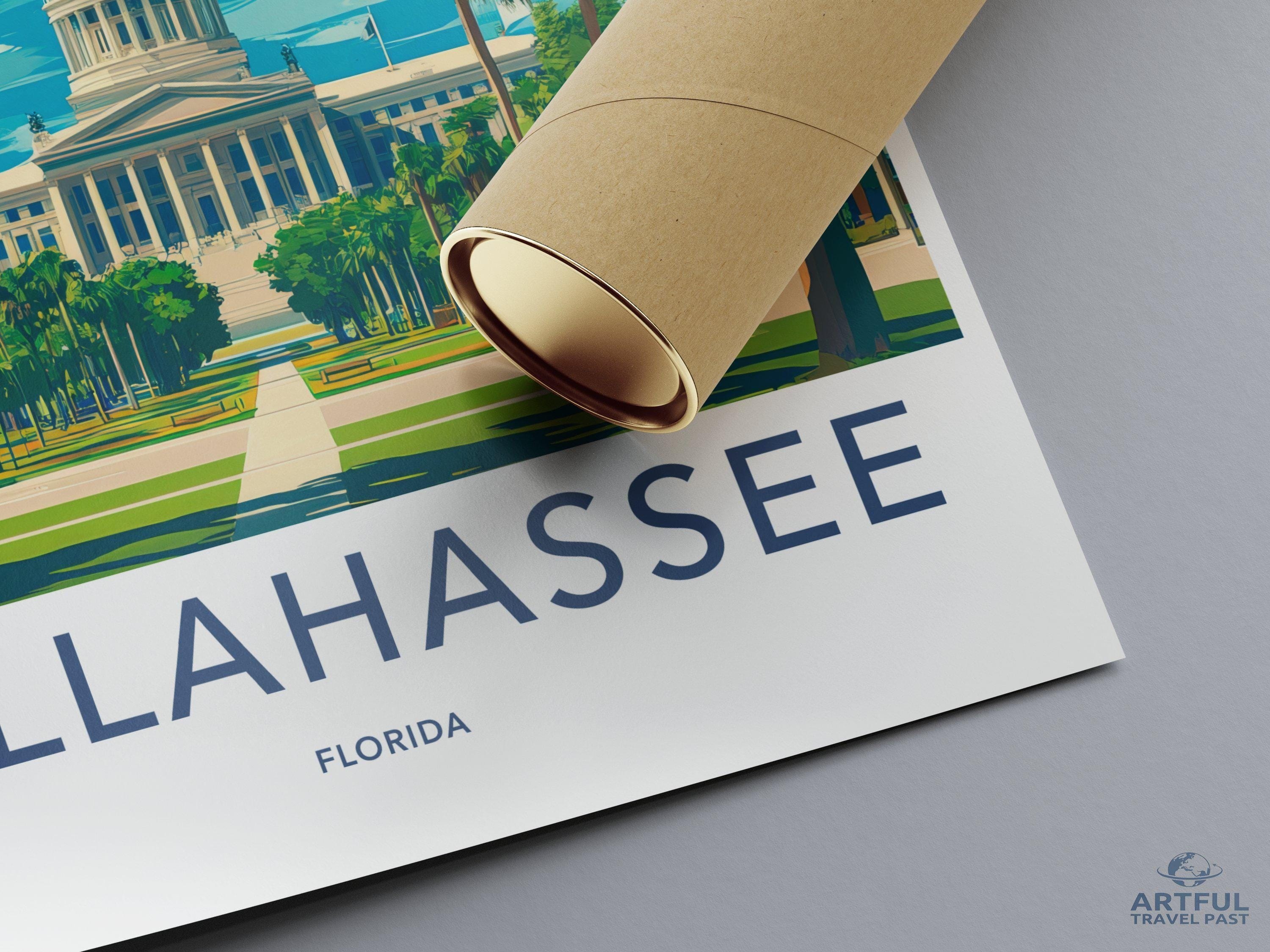 Tallahassee Poster | Florida Wall Art | America Decor
