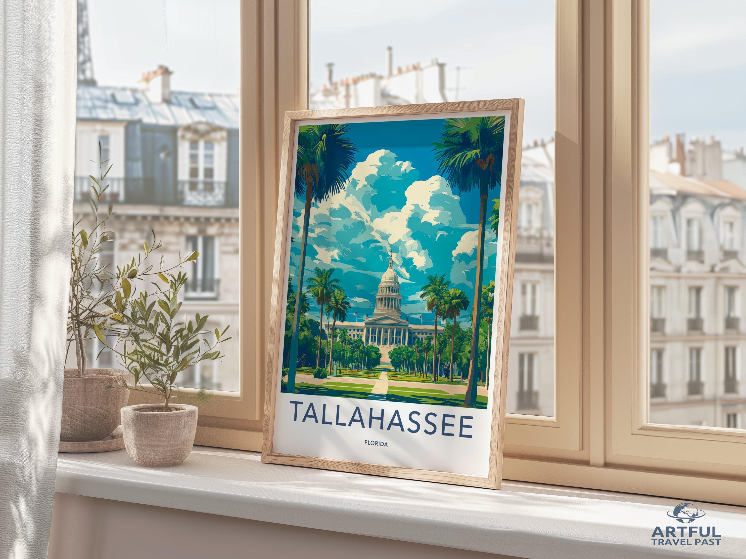 Tallahassee Poster | Florida Wall Art | America Decor