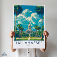 Tallahassee Poster | Florida Wall Art | America Decor