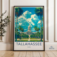 Tallahassee Poster | Florida Wall Art | America Decor