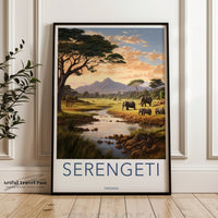 Tanzania Poster | Elephant Herd | Africa Wall Art