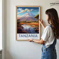 Tanzania Poster | Safari Wall Art | Africa Decor