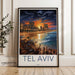 Tel Aviv Poster | Sunset Hanukkah | Israel Wall Art