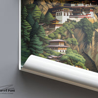 Tiger’s Nest Monastery Poster | Bhutan Asia Wall Art