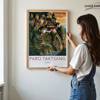 Tiger’s Nest Monastery Poster | Bhutan Asia Wall Art