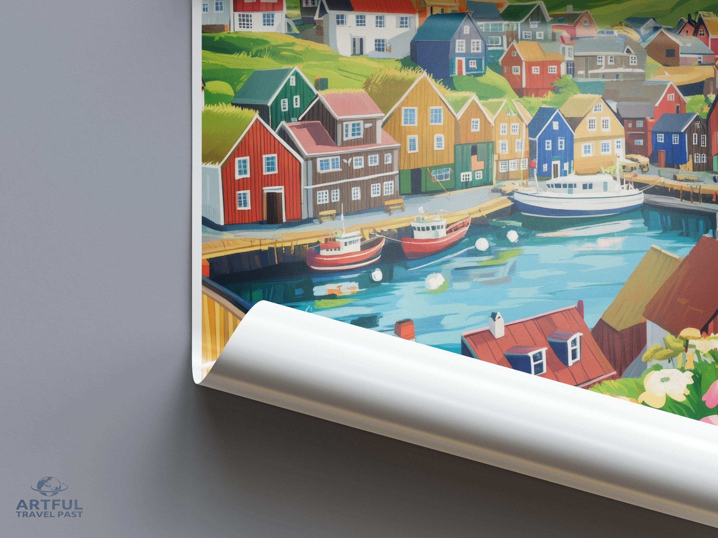 Tórshavn Poster | Faroe Islands Wall Art | Nordic Decor