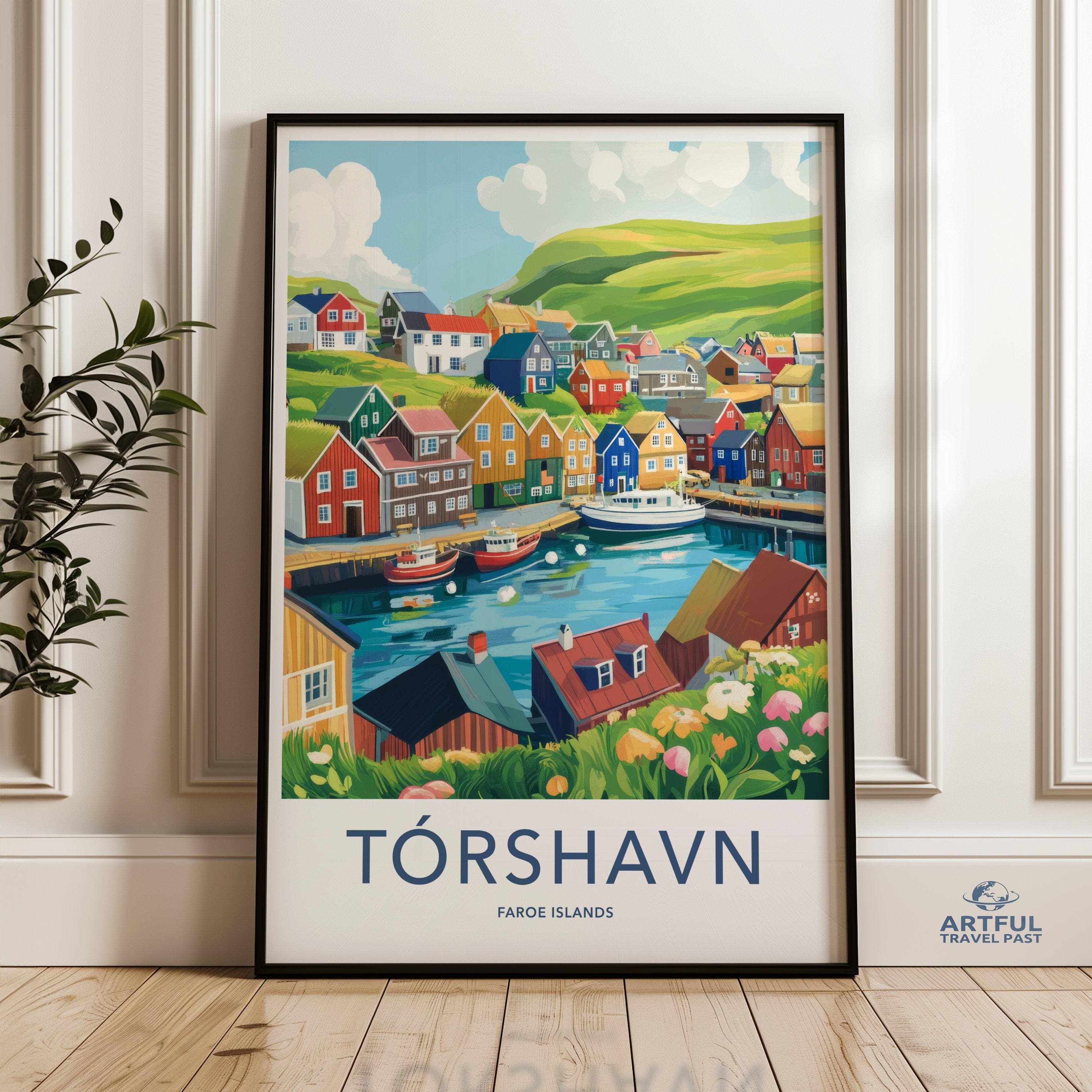 Tórshavn Poster | Faroe Islands Wall Art | Nordic Decor