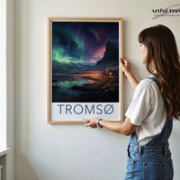 Tromsø Poster | Nordic Aurora Borealis | Norway Wall Art