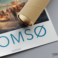 Tromsø Poster | Norway Wall Art | Northern Lights Artwork