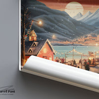 Tromsø Poster | Norway Wall Art | Northern Lights Artwork