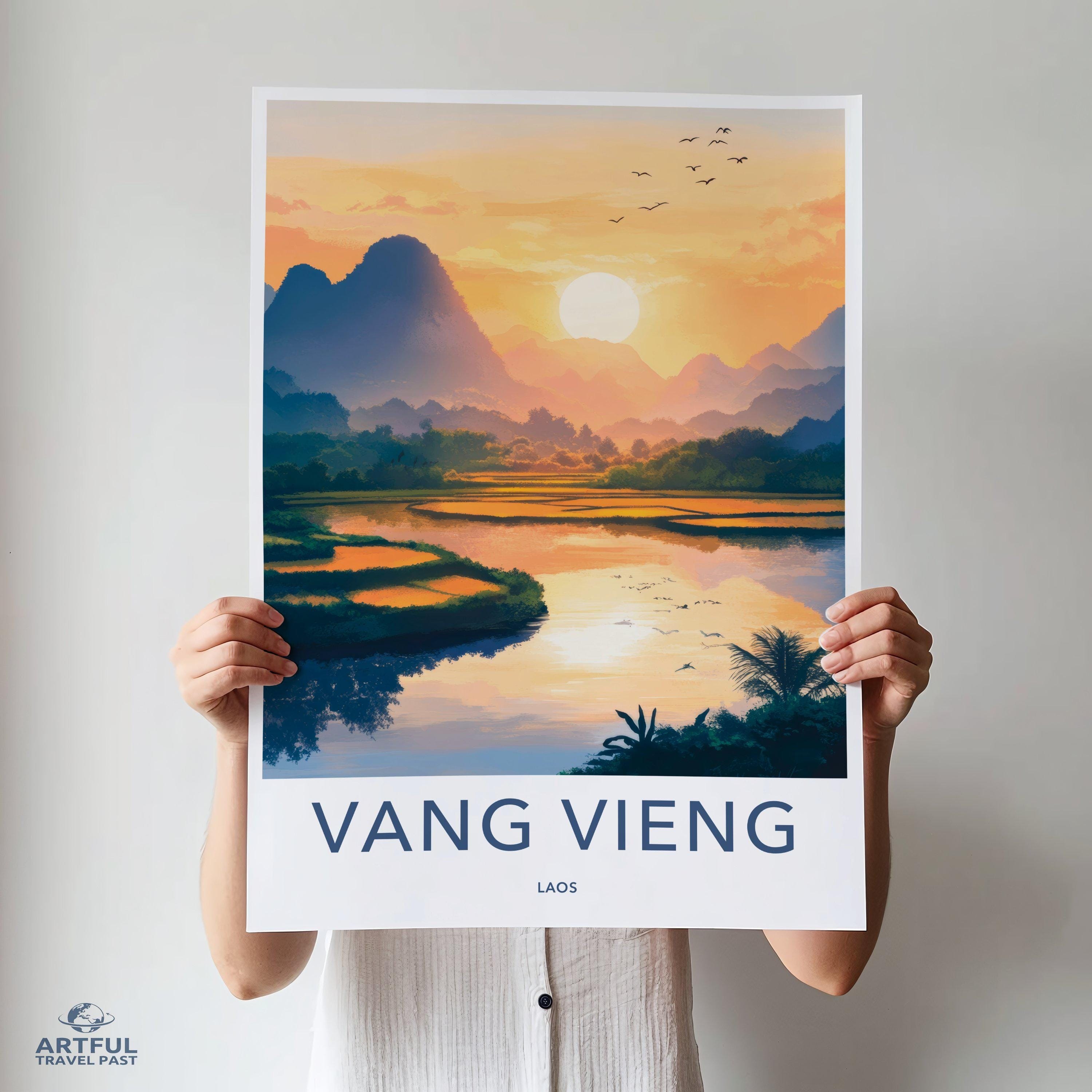 Vang Vieng Poster - Laos Wall Art