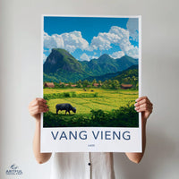 Vang Vieng Poster - Laos Wall Art