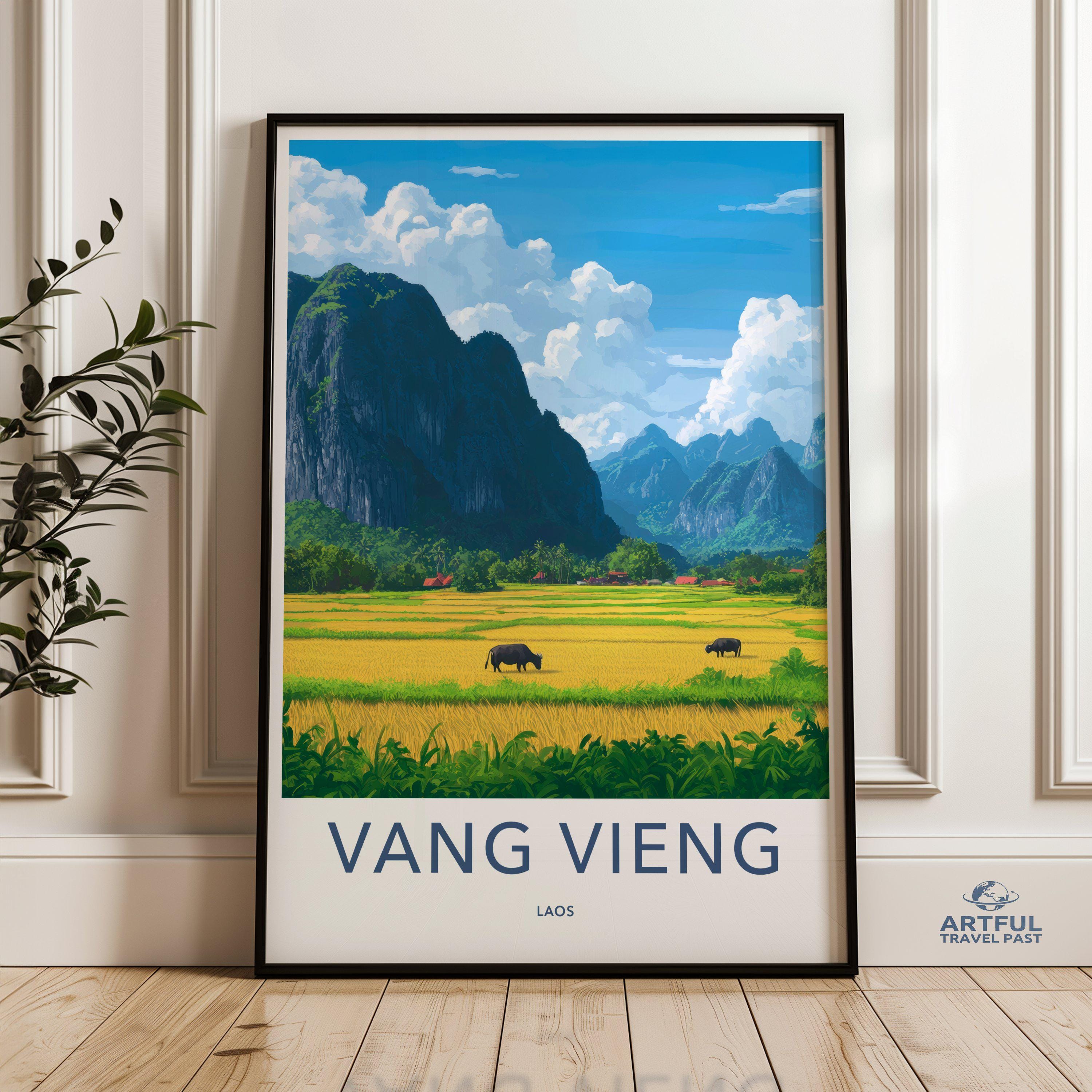Vang Vieng Poster - Laos Wall Art