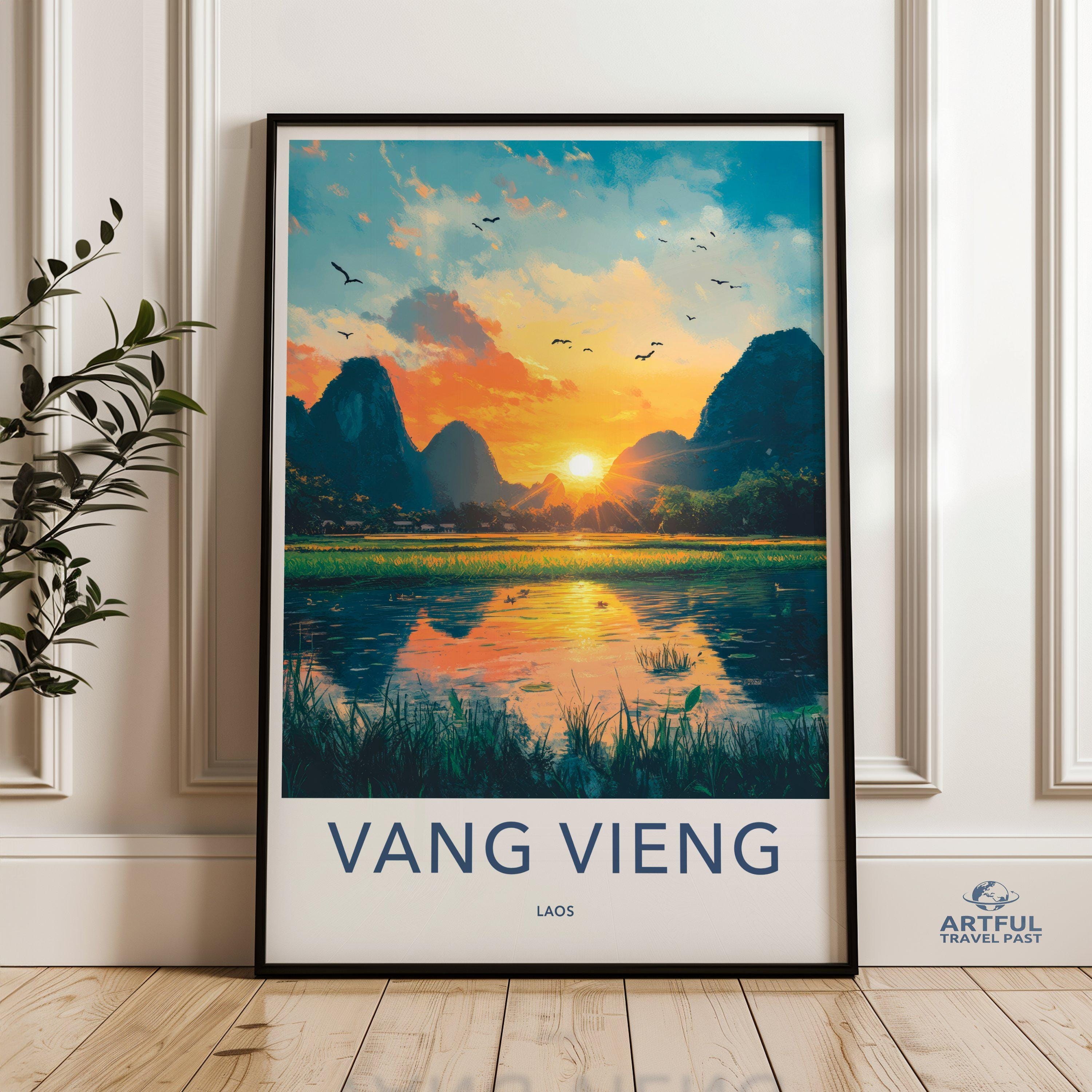 Vang Vieng Poster - Laos Wall Art