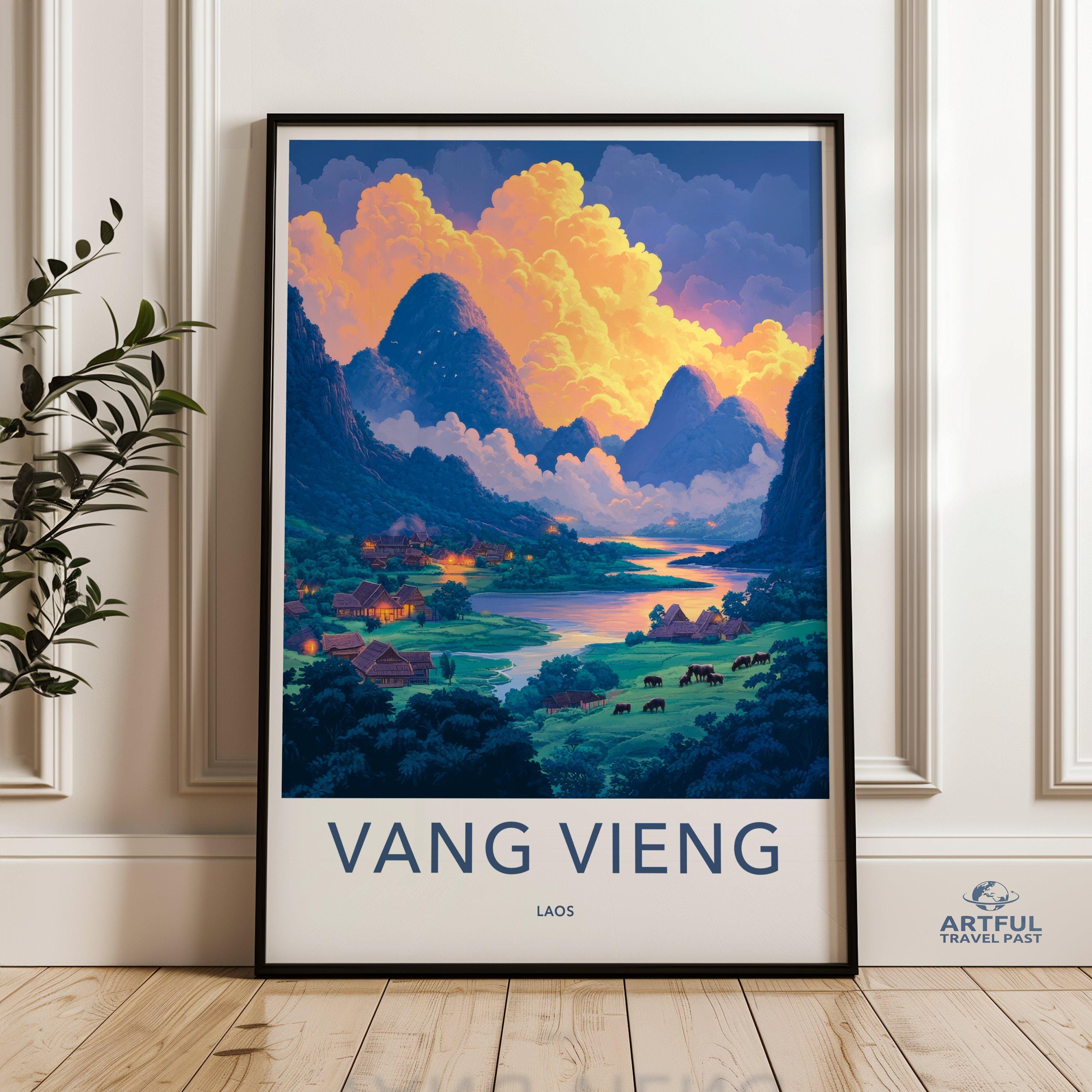 Vang Vieng Poster - Laos Wall Art