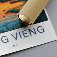 Vang Vieng Poster | Laos Wall Art | Southeast Asia Decor
