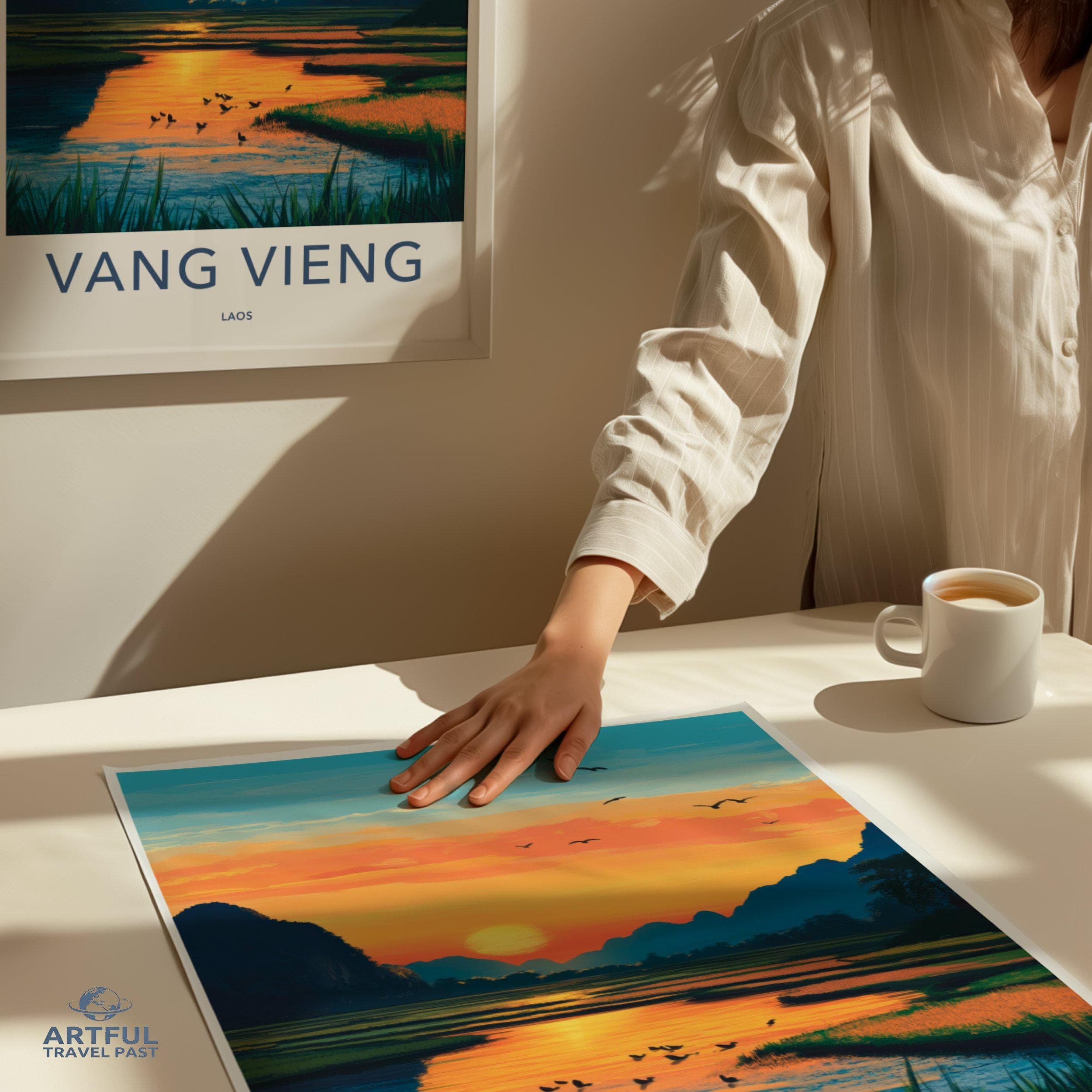 Vang Vieng Poster | Laos Wall Art | Southeast Asia Decor