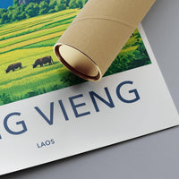 Vang Vieng Poster | Laos Wall Art | Southeast Asia Decor