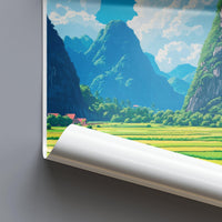 Vang Vieng Poster | Laos Wall Art | Southeast Asia Decor